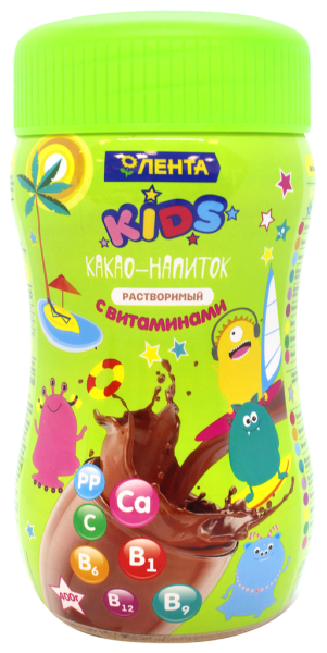 Какао-напиток ЛЕНТА KIDS растворимый с витаминами, пл/б